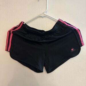 Adidas Black and Pink Athletic Shorts